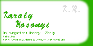 karoly mosonyi business card
